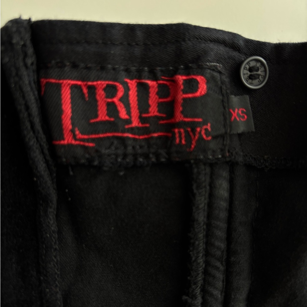 TRIPP NYC Black Velvet Corset with zipper and lace ties Size XS Vintage - Picture 8 of 11